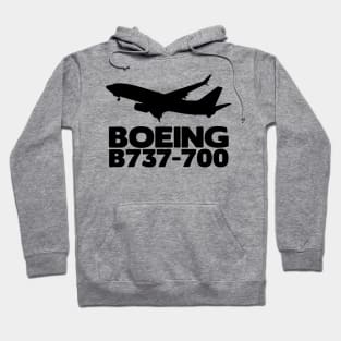 Boeing B737-700 Silhouette Print (Black) Hoodie